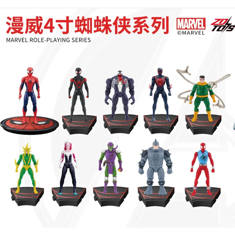 ZD Original Spider Man 4 pouces vert GOBLIN docteur poulpe VENOM figurines d'action MILES GWEN ELECTRO SCARLET SPIDER 2099 rhinocéros jouets
