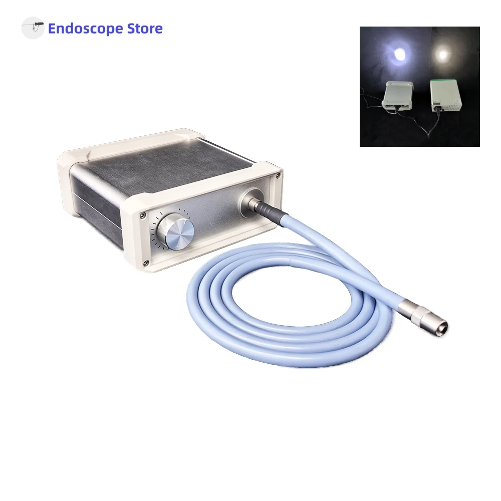 MINI Portable LED 50W 100W Endoscope Optics Microscope Laparoscopy Cystoscopy Light Source and Cable Pets Vet ENT Adjustable