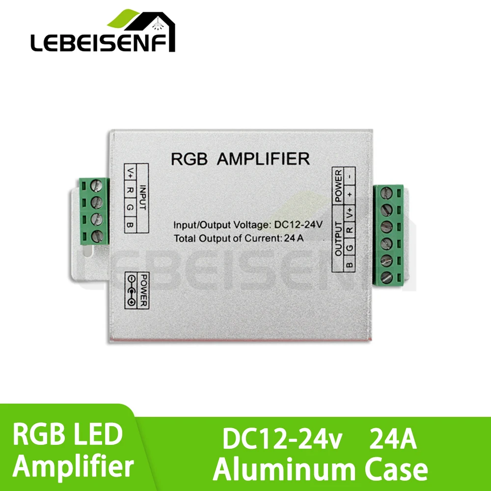 24A RGB Signal LED Amplifier Light Strip Module - Seven-Color Sub-controller Light Bar Repeater Controller for Home Automation