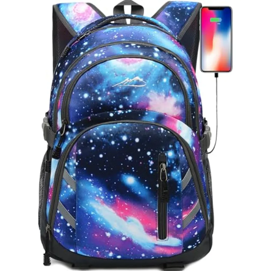 

Backpack Bookbag for College Laptop Travel, Fit Laptop Up to with USB Charging Port Multi Compartment Anti theft, Gift for Wome