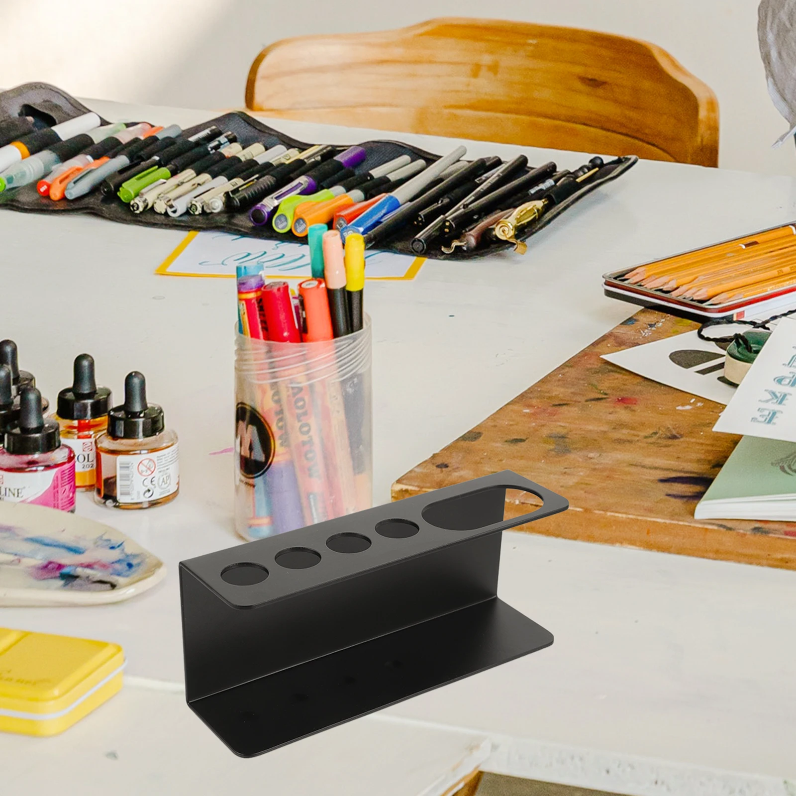 حامل القلم التخزين المنظم سعة كبيرة فرشاة حامل الحائط لوازم الفن مكتب الحاويات اللوحة المنظم ل #1