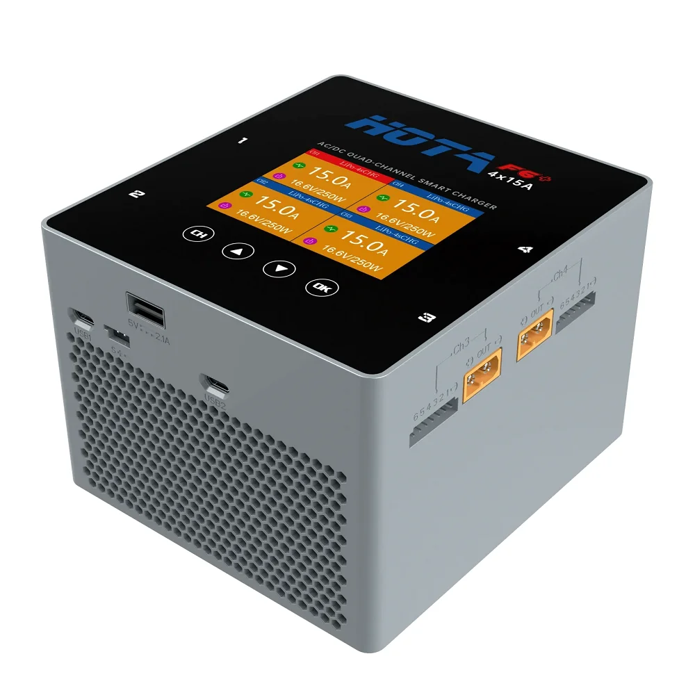 HOTA F6+ 1000W 60A 1-6S Quad Channel AC/DC Smart Charger