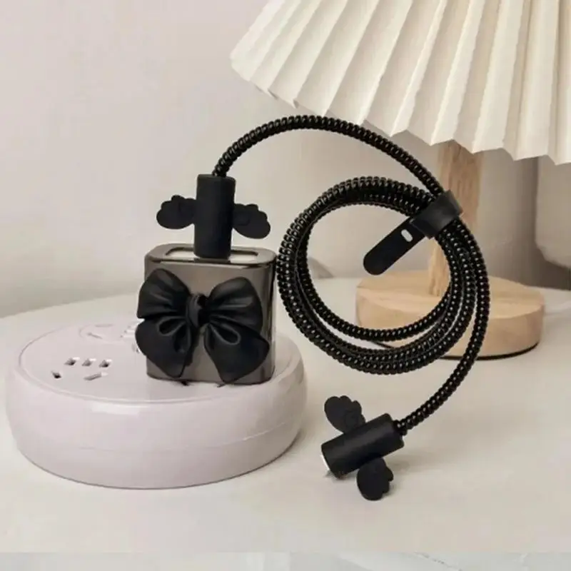 

Cute Cable Charger Protection Cover ForApple Portable Charger Protector Case Organizer Kit Data Line Spiral Winder