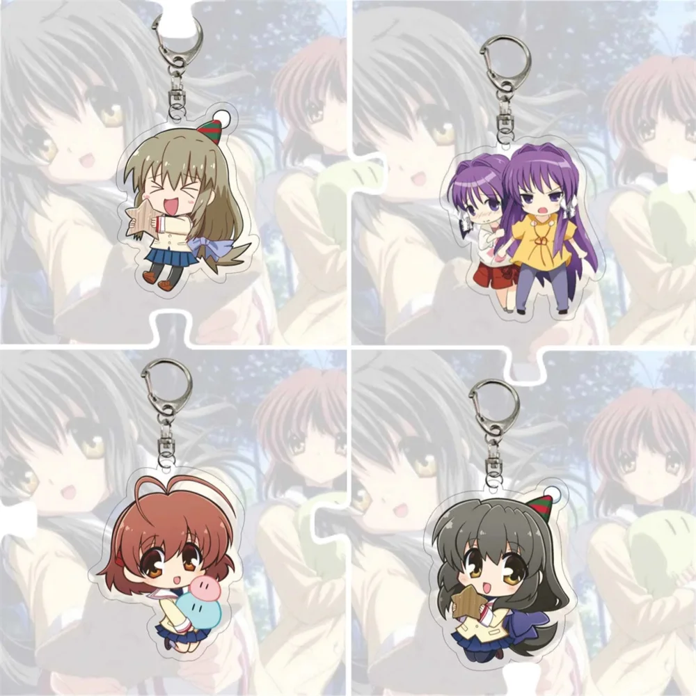 6CM Charm Anime CLANNAD Acrylic Keychain Model Cosplay Characters Ornament Accesorios Goods Collection Gifts