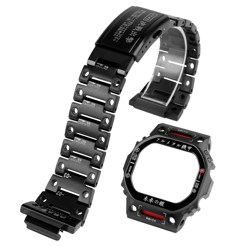 

Stainless Steel Strap and Case Metal Band for Casio DW-5600 GW-B5600 GWX-5600 DW-5600BB/5600HR Series Men's Accessories