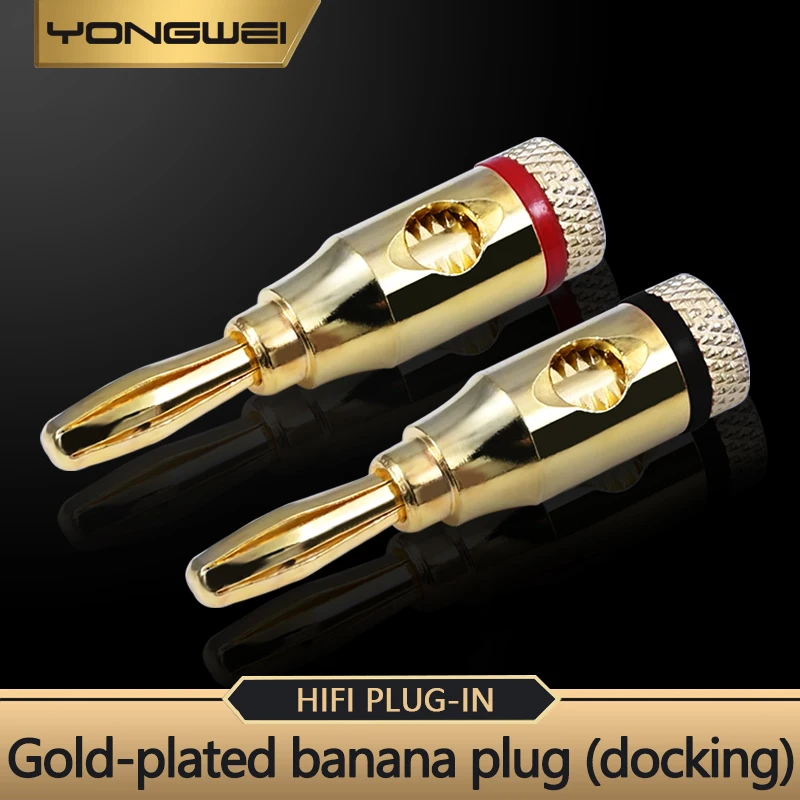 YONGWEI conector chapado en oro conectores Banana para altavoz conector tipo tornillo abierto para cable altavoz cine