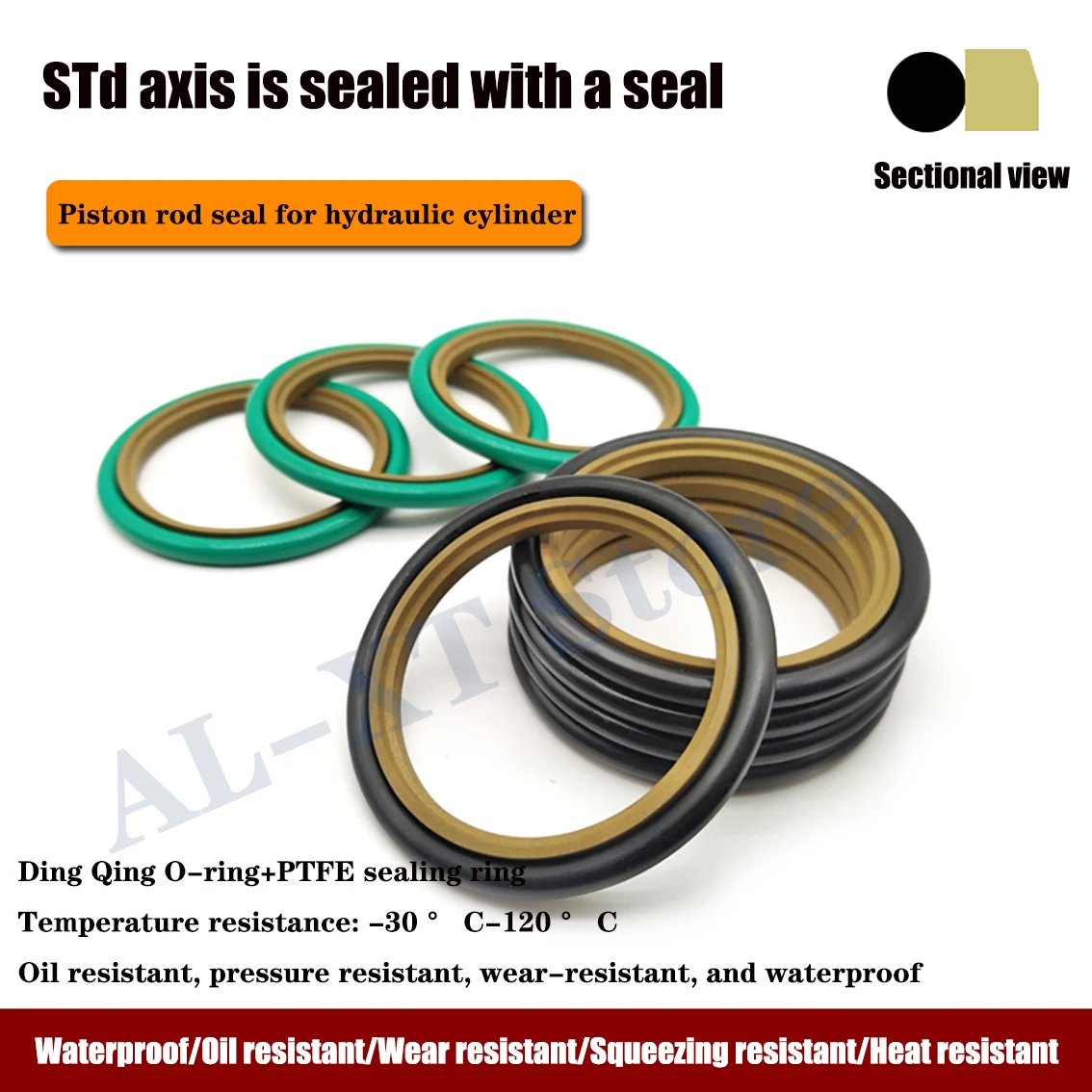 1PCS ID 40-190mm OD 51-211mm STd Shaft Seal Piston Sealing Ring O-Ring Piston Rod Sealing Ring Oil Seal Normal Temperature Type