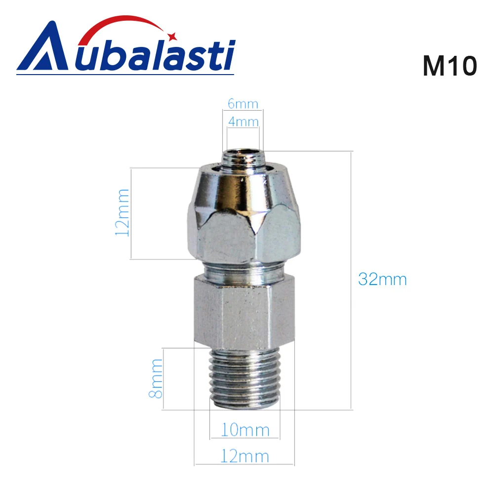 Aubalasti Engraving Machine Spindle Water Gap Connector Thread M8 M10 Water Pipe Connector for CNC Water Cooled Spindle Motor