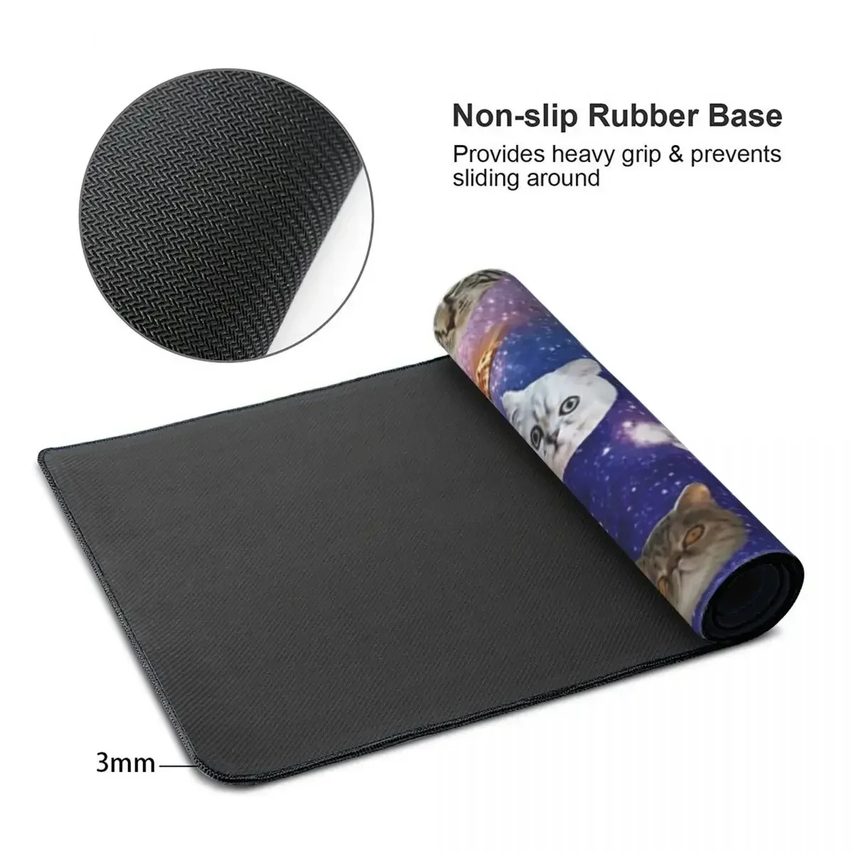 Espaço gato cabeças grande mouse pad teclado do computador mouse tapete de jogos pc portátil tapete de mesa acessórios de escritório tapetes de mesa