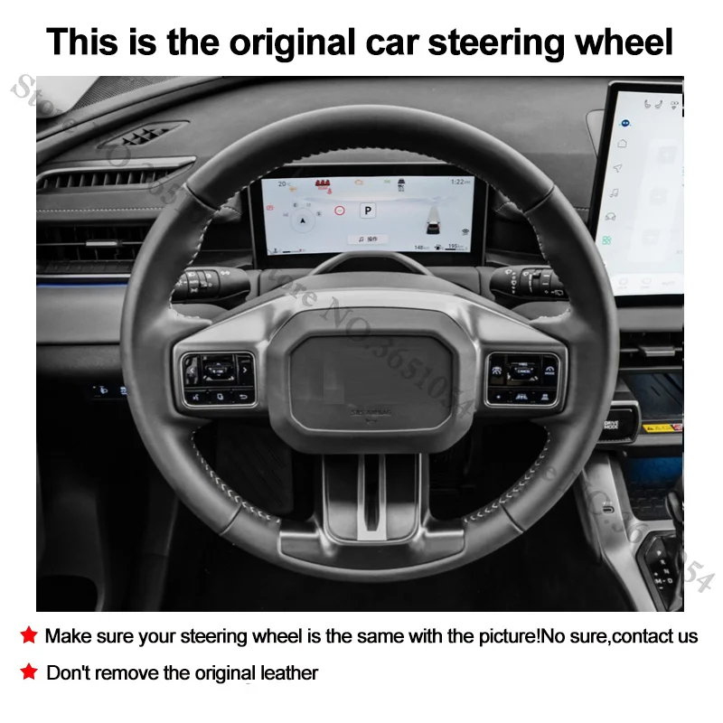 For Toyota RAV4 2026 2027 Hand Sewing Car Steering Wheel Cover Wrap Black Microfiber Leather Protector Auto Interior Accessories