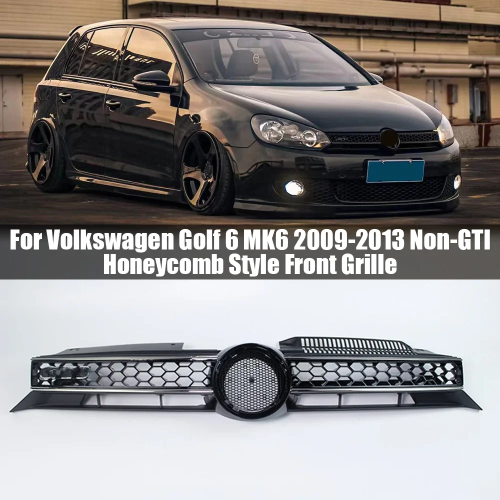 

GTI Style Car Front Bumper Centre Grille For Volkswagen Golf 6 MK6 2009 - 2013 Honeycomb Mesh Upper Grille Front Racing Grills