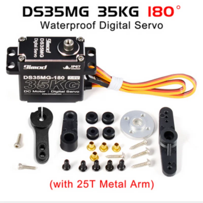 9imod DS35MG 35 kg wasserdichtes Servo 180 ° /270 ° Vollaluminiumgehäuse, Edelstahlgetriebe mit hohem Drehmoment für 1/8 1/10 RC Car
