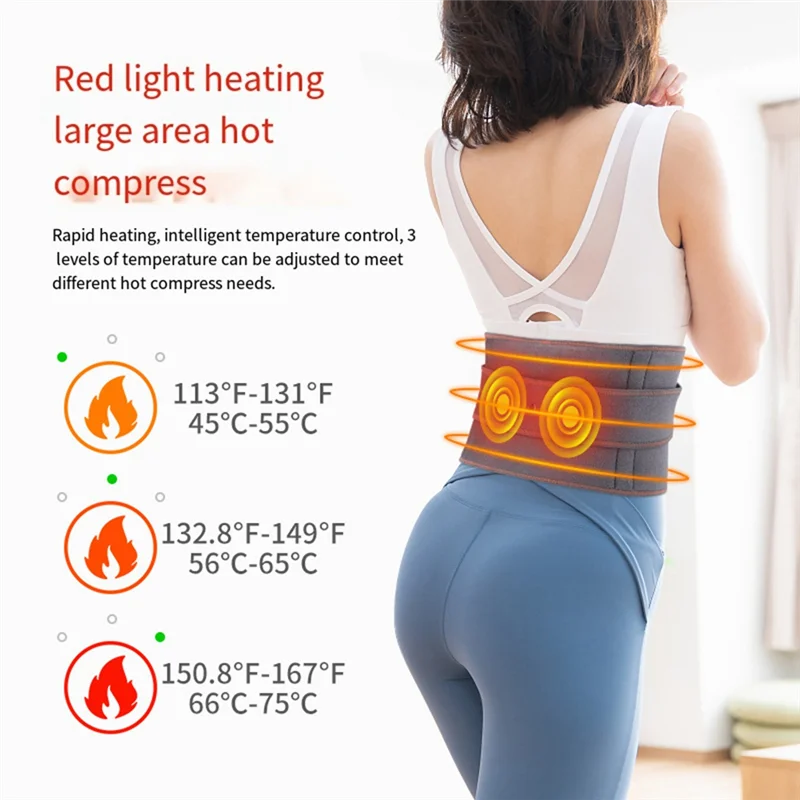 

Rechargeable Heating Massage Belt Warm Compress Heating Belt Controller Red Light Heating Belt Warmer Durable Easy Install