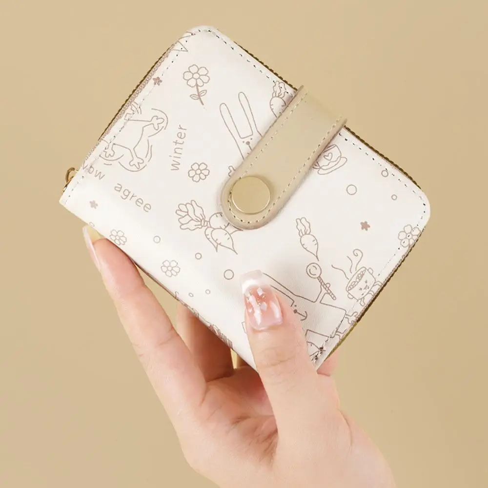

Portable Cute Bunny Women's Wallet Short Zipper Student Card Holder Coin Purse Gifts