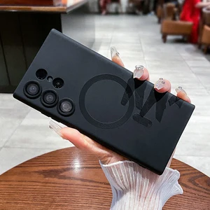 Original para estuche de silicona magnética magsafe para Samsung Galaxy S25 S23 S22 S21 S24 Ultra más casos mate cubierta de carga inalámbrica 12 Mejor caja de ventas para Samsung - №1