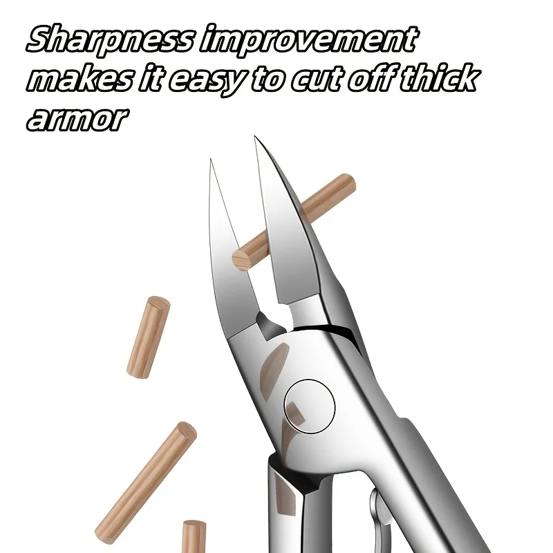 مقص أظافر القدم الغارزة من الفولاذ المقاوم للصدأ، تصميم ذو طرف ممتد مناسب لأدوات مانيكير الأظافر السميكة والناعمة هدية عيد الميلاد