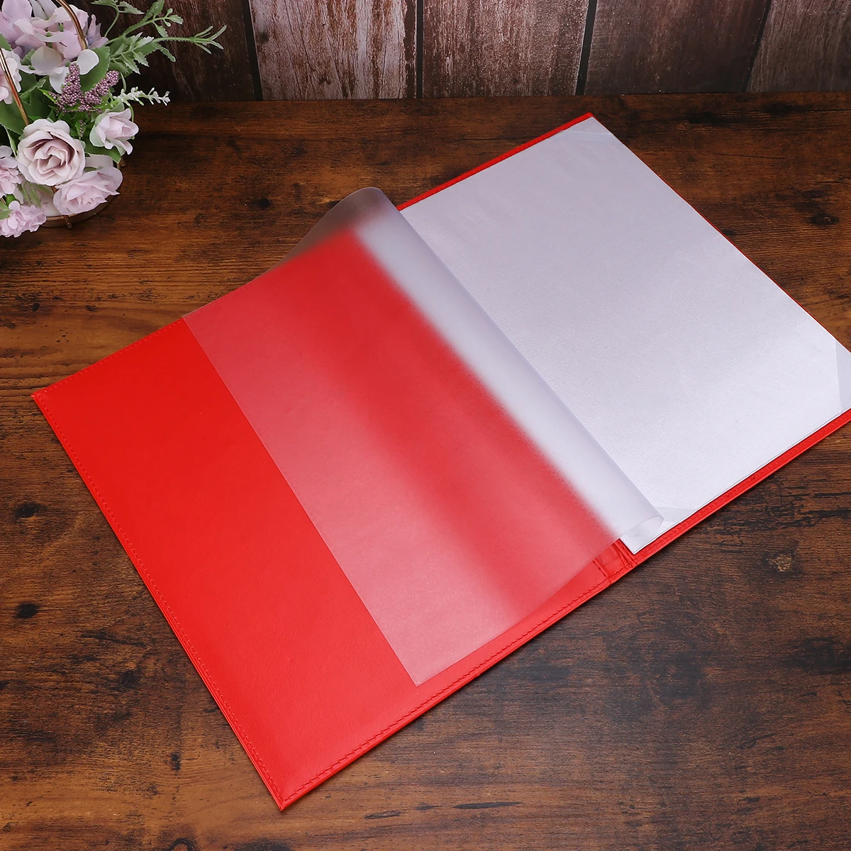 

A4 Certificate Cover Red 21x29.7cm Blank Protective Case Folder for Certificates Diplomas Home Office Files Storage