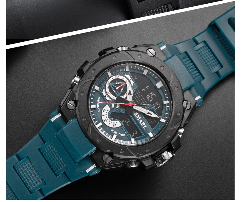 SMAEL Sport Quartz Watches LED DisplayShock Resistant 50M Waterproof Alarm Clock Analog Digitals 8060 For Men S2cc42128af2c486d832268a7bf6d832dq