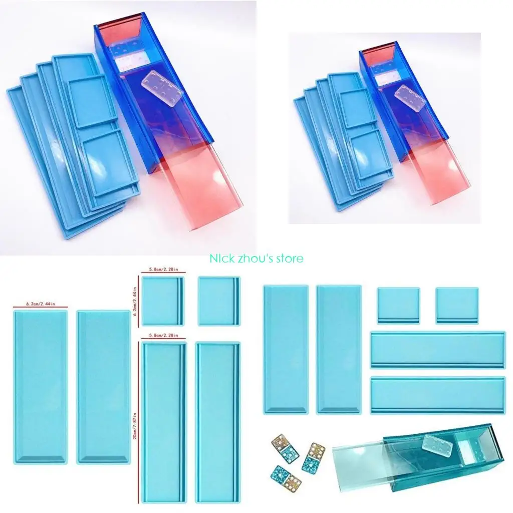 

E15E коробка для хранения домино ручной работы, форма для арома-штукатурки, силиконовая форма, форма для рукоделия