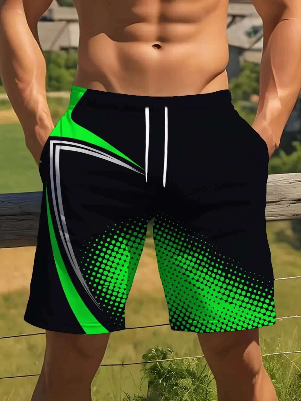 2026 Summer Fashion Men's Casual Shorts Drawstring Pocket Quick-Dry 3D Print Shorts Sportswear Football Basketball Men's Shorts