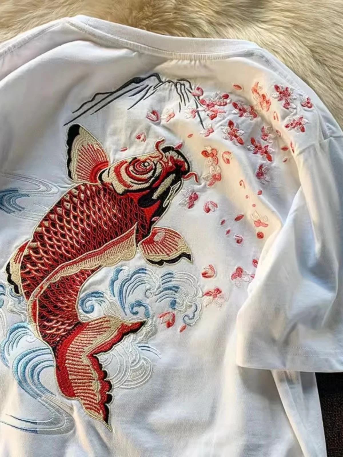 

Футболка унисекс больших размеров, летняя, свободного кроя, в этническом стиле, с вышивкой, модная, с круглым вырезом, 300 Pou ort Sve