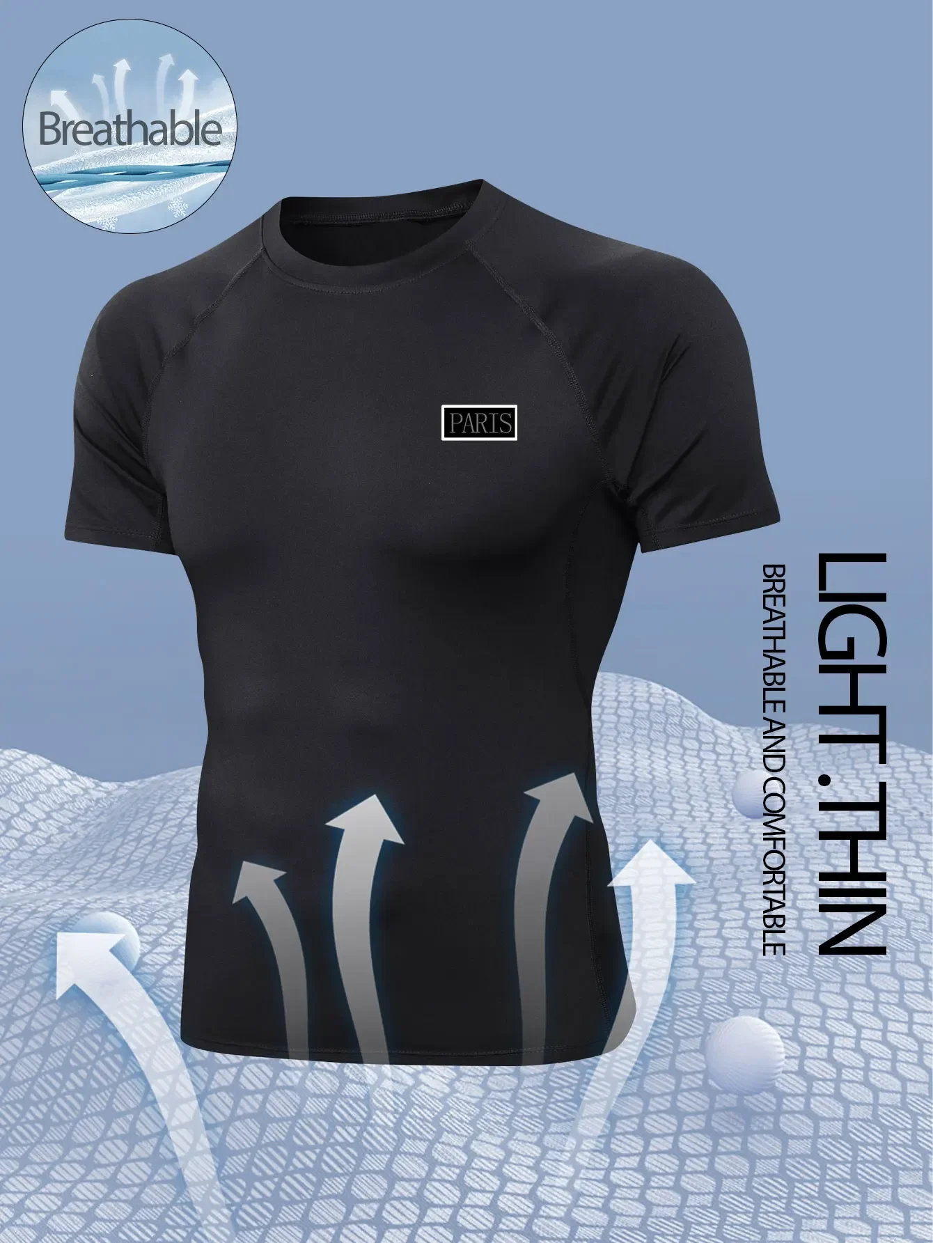 

Мужская рубашка для бега, быстросохнущая спортивная футболка, спортивный топ для тренировок, впитывающий влагу, легкий крой