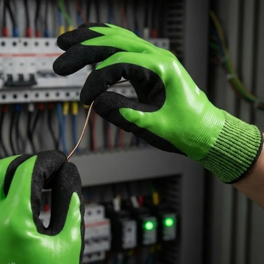 Withstanding Voltage 1000 V Electrician Insulating Gloves Anti Slip Rubber Electric Shock Protection Gloves High Elasticity