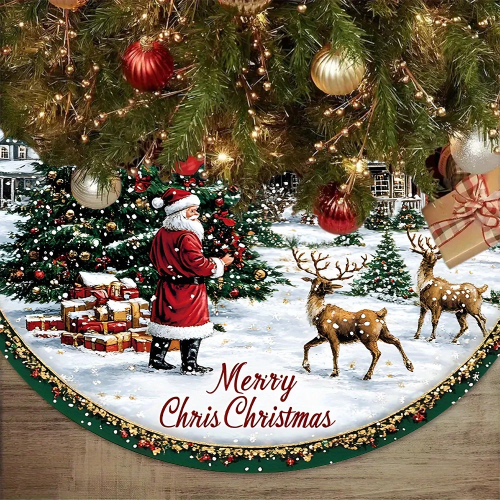 VIKAMA فستان شجرة عيد الميلاد عيد الميلاد تحت عنوان شجرة الزخرفية أسفل غطاء غبار عيد الميلاد جو الديكور