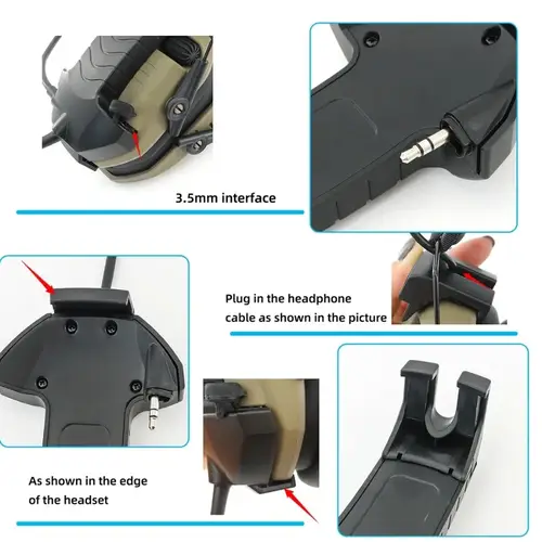 Tactical Headset Adapter External Microphone Kit for Walker's Razor Hearing Protection Electronic Shooting Earmuffs with U94 Ptt - Image 4