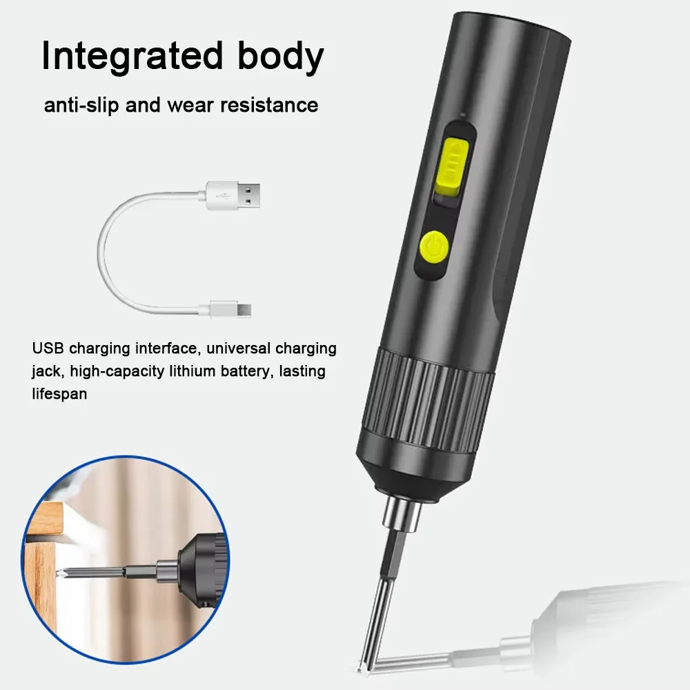 Chave de fenda elétrica com carregamento USB, Chave de fenda recarregável sem fio, Reparação eletrônica ferramenta para eletrodomésticos