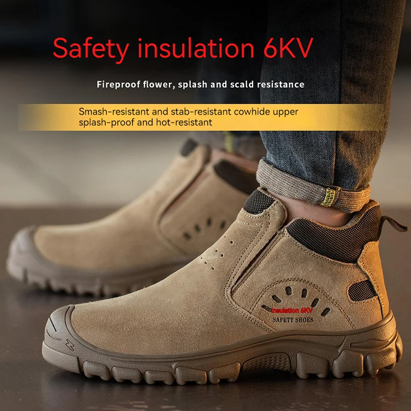 6KV Insulation Shoes Construction Work Boots Anti-smash Anti-puncture Safety Shoes Men Steel Toe Boots  Indestructible Shoes