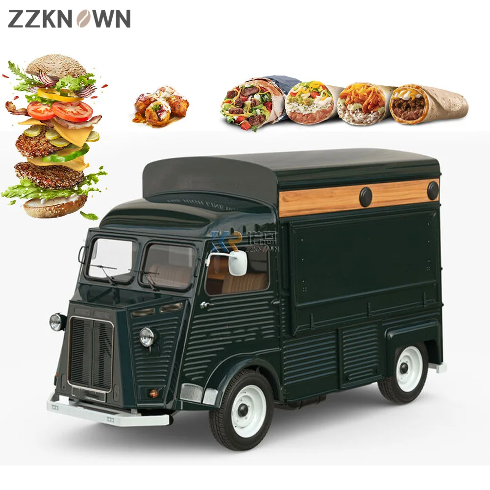 Schwarzer elektrischer Kaffee anhänger Pizza Hotdog Snack maschinen Food Truck Weingut Saft Eis Bäckerei Motorrad Food Cart Kiosk