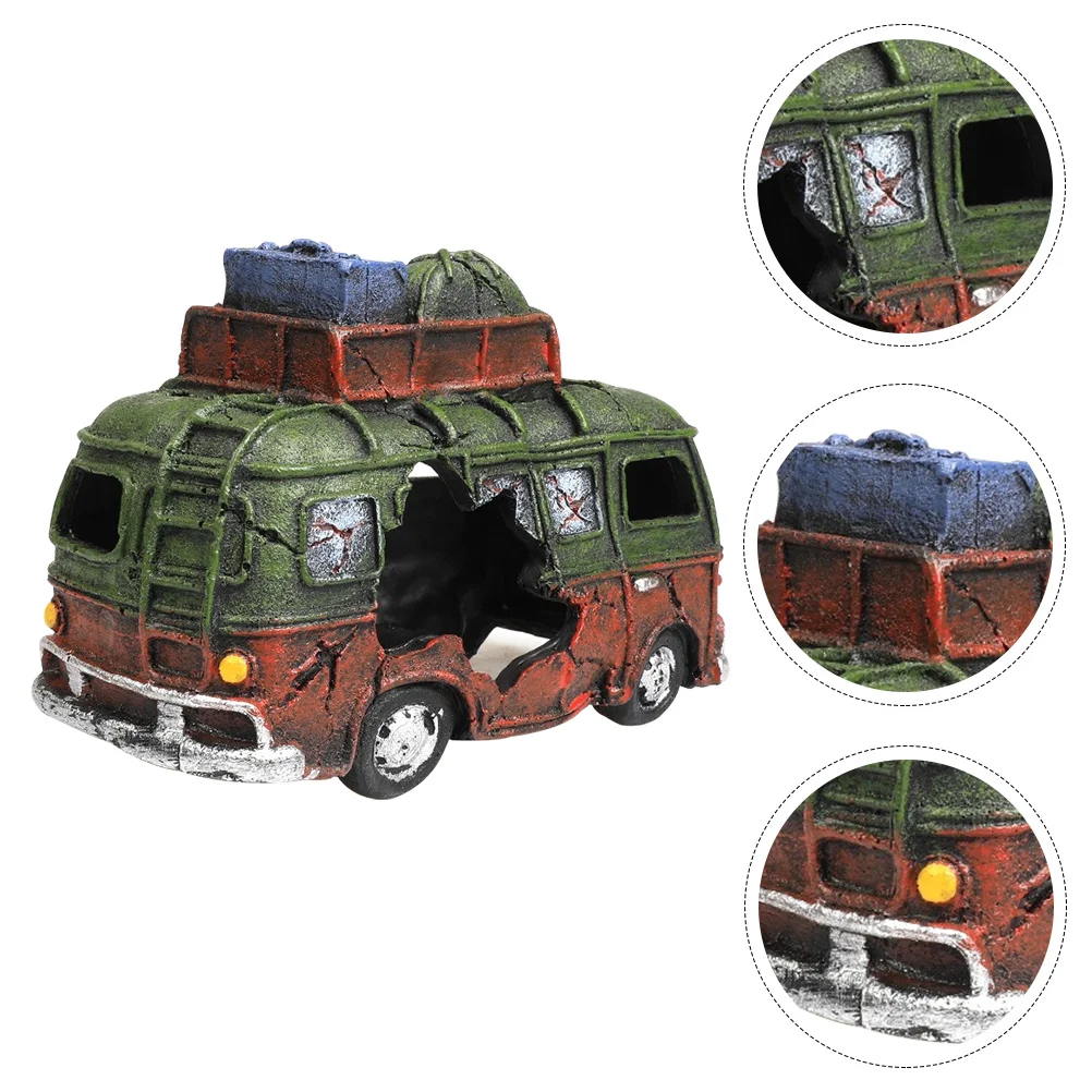 

Aqua Wreck Car Aquarium Decorations Shipwreck Large Fish Tank Cars Airplane Ornaments Décor Resin Baby