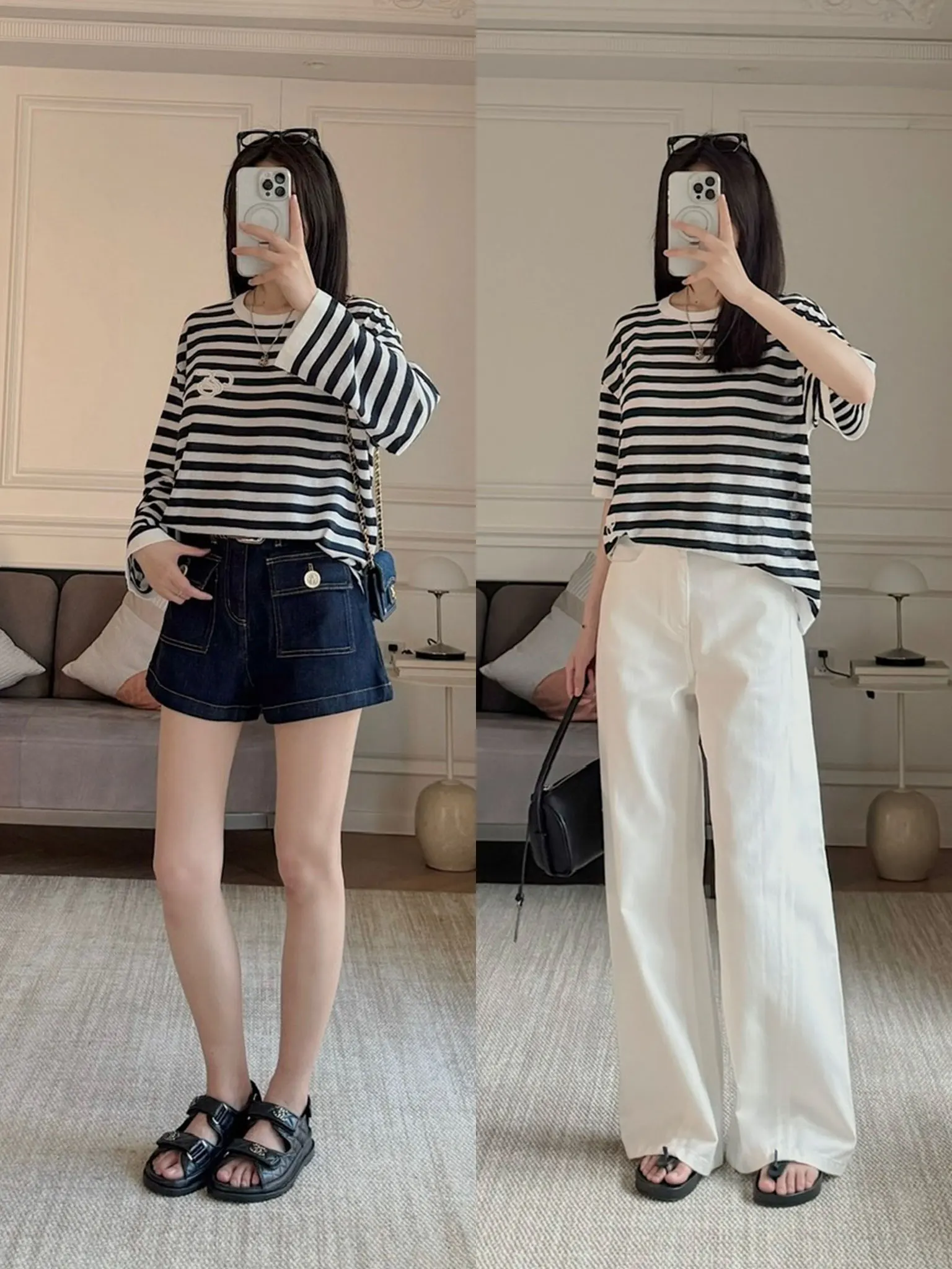 

mat Blue White Striped Haax Blend Letter Embroidery Loose Knitted Sunscreen Cover up Casual Sle Summer Top