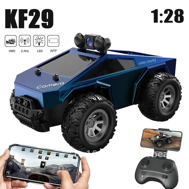 

New product KF29 with camera high-speed car Tesla WIFI picture transmission 1:28 off-road vehicle remote control toy