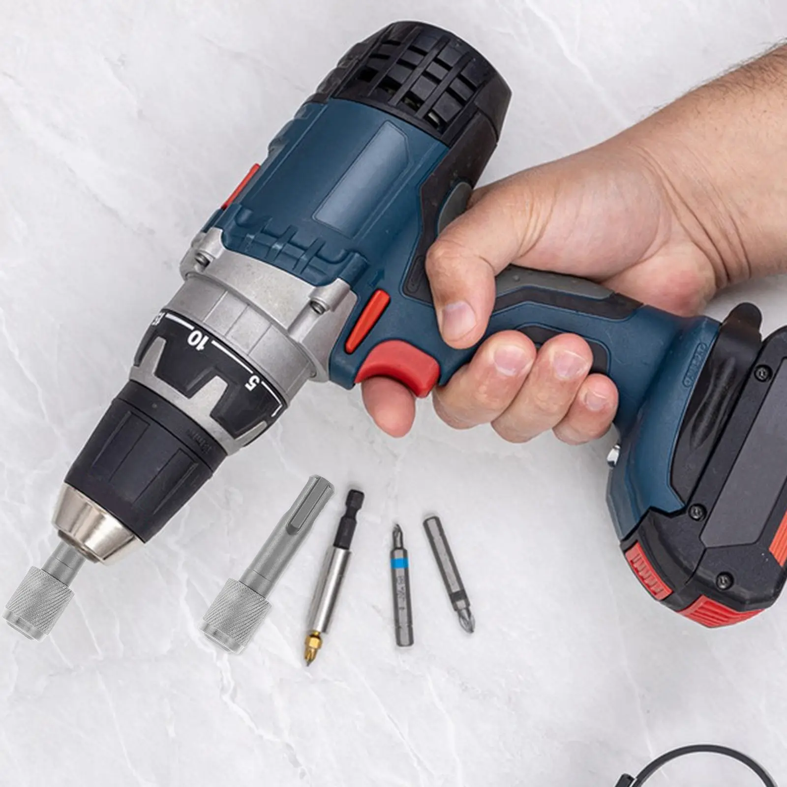 

2Pcs Electric Hammer to Drill Converter Round to Hex Shank Adapter 6.35mm Telescopic Bit Extension Adapter Robust Portable Power