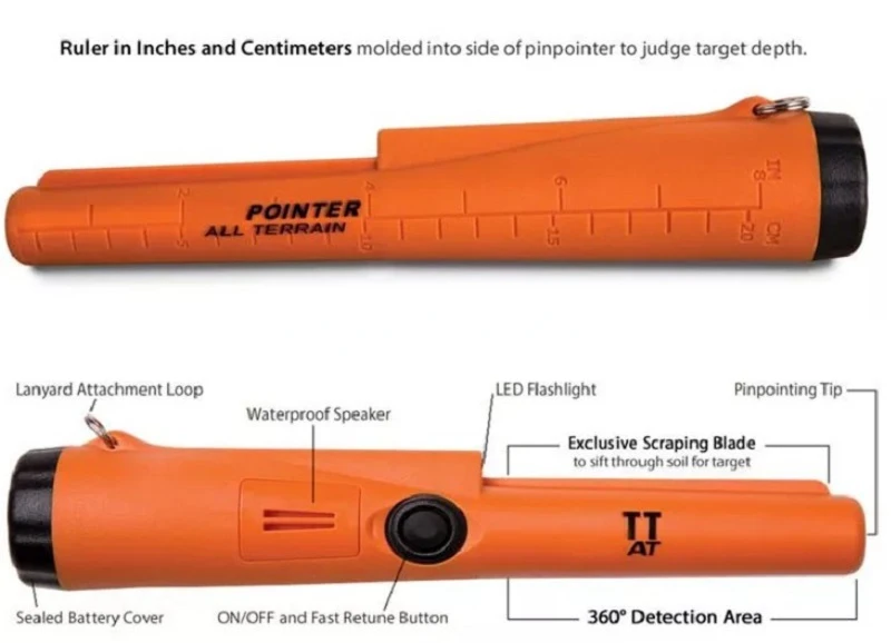 The Latest Gold Hunter AT Positioning Rod waterproof Hand Held Pinpointing Metal Detector with Bracelet