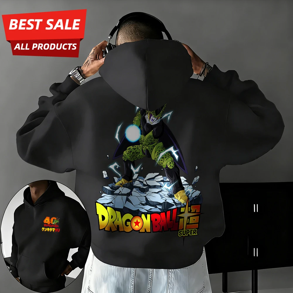 

2026 New Autumn/winter Dragon Ball 40th Anniversary Saru 100% Cotton Anime Printed Hoodie Extra Size Casual Streetwear Unisex
