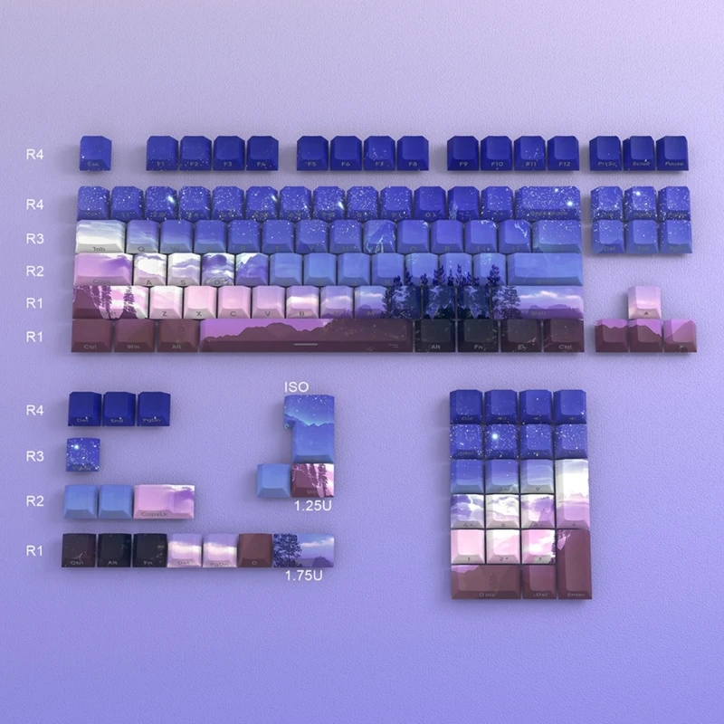 136Keys High Quality Double Shot Keycaps Backlit for Mechanical Keyboard CherryProfile Keycaps DIYSublimation Navy Key Dropship