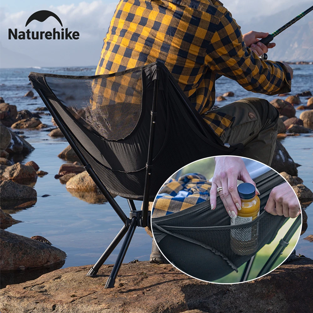 Naturehike L03 Folding Chair Ultralight Outdoor Fishing Chair Portable Picnic Camping 120kg High Load Three Legged Moon Chair