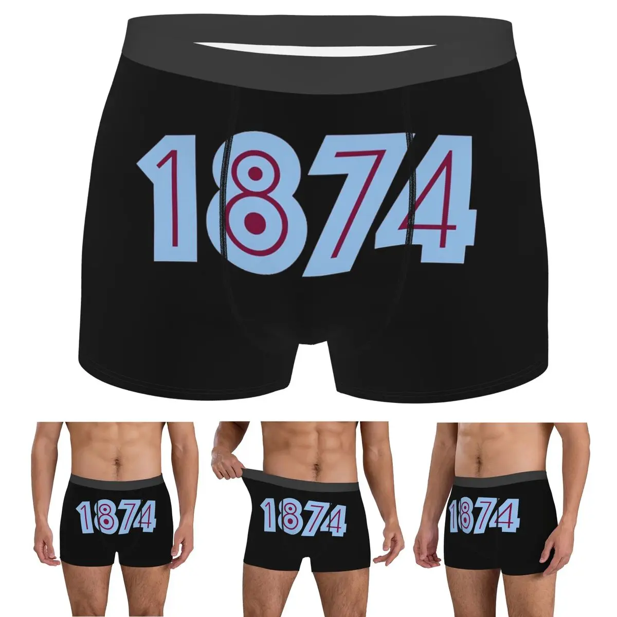 복서 팬티 반바지 애스턴 빌라 1874 팬티 남성 소프트 속옷 옴므 남자 남자친구 선물