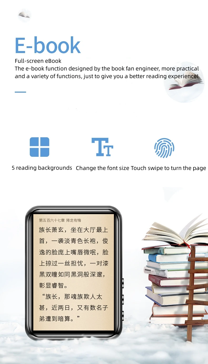 مشغل تشغيل فيديو موسيقى M20 MP4 مقاس 2.4 بوصة شاشة لمس كاملة FLAC APE بدون فقدان بلوتوث 5.0 صور إنذار تسجيل الصوت للكتاب الإلكتروني