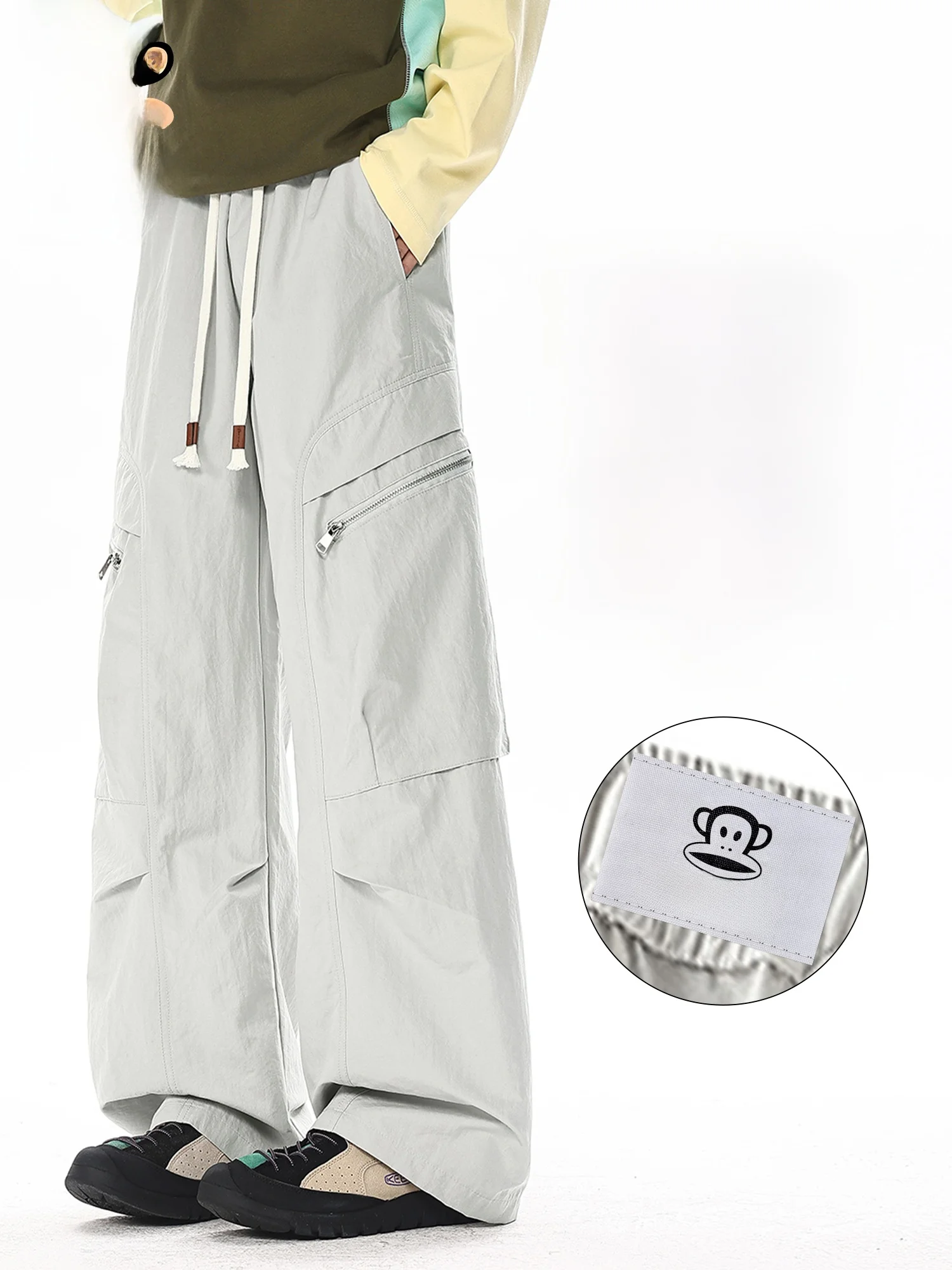 

Мужские повседневные брюки Paul Frank Spring American Functional Outdoor Casual Pants, модные свободные рабочие брюки прямого кроя, повседневные брюки