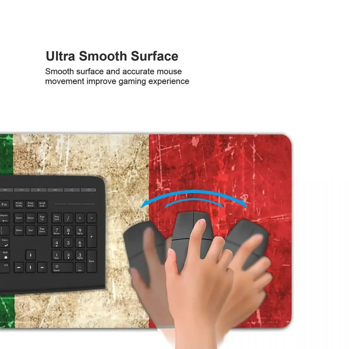 Винтажный состаренный и царапанный итальянский флаг, большой коврик для мыши, компьютерная клавиатура, коврик для мыши, геймерский ПК, ноутбук, настольный коврик, офисные коврики для стола