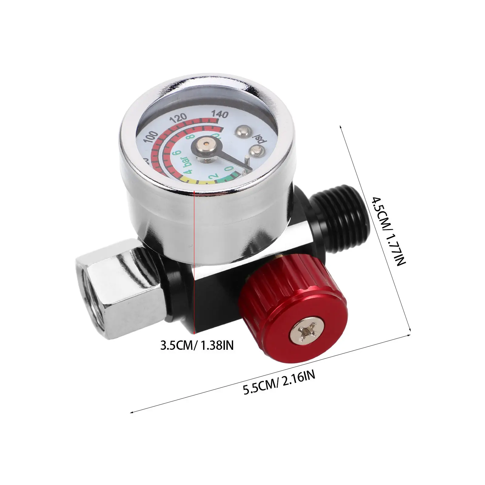 Air Compressor Regulator Valve Pressure Gauge Accurate Adjustment for Paint Spray Pneumatic Tool Air Pressure Control Tire