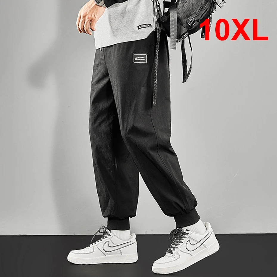 

10XL Plus Size Jogger Pants Quick Drying Waterproof Summer Cool Pants Men Fashion Casual Joggers Elastic Waist Trousers