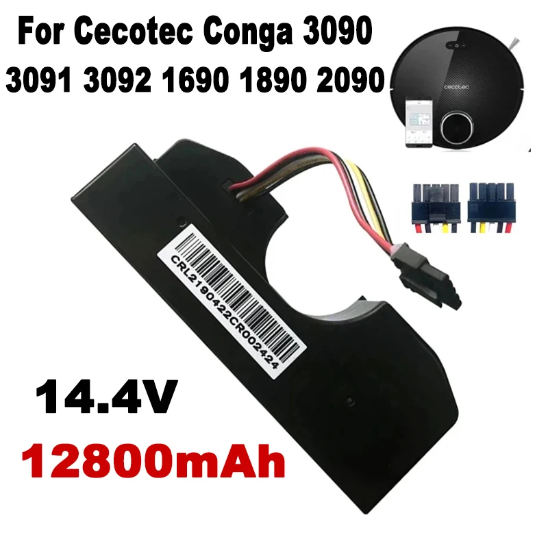 

Vacuum Battery For CECOTEC CONGA 3090 CONGA 3091 CONGA 3092 Fits 05173 12800mAh / 44.40Wh 14.4V Li-ion