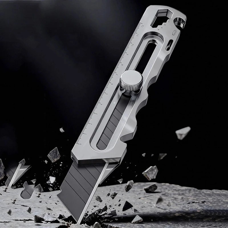 Stainless Steel Utility Knife 6 In 1 Multi-Function Opener Retractable Box Cutter Portable Office Home Courier Unboxing Knifes