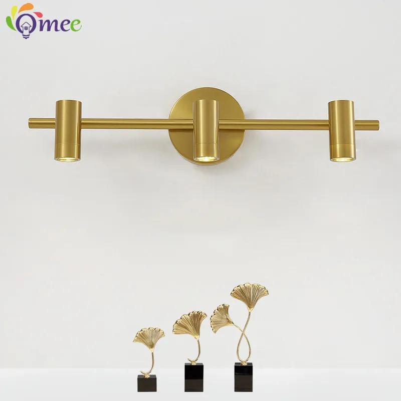 OMEE 3 Light Vintage Wall Lamp Bathroom Mirror Lamp Black Metal E27 Modern Wall Light Indoor Aisle Hallway Living Room Bedroom