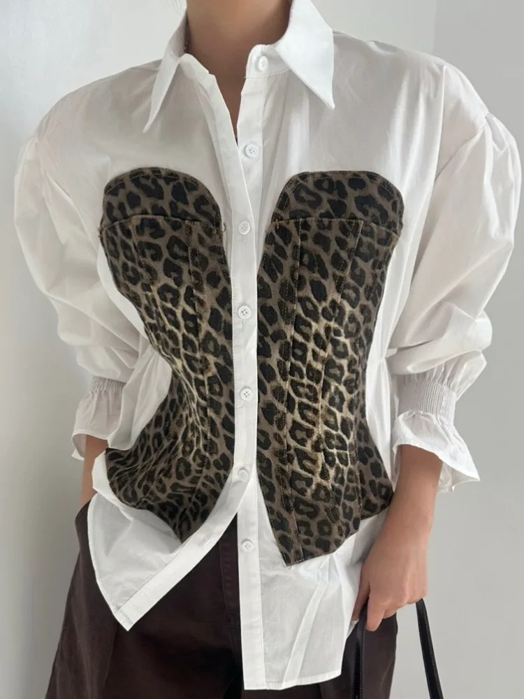 Csa hoada informal de manga larga con estampado de leopardo para mujer, Top de ajuste cómodo con diseño de rayas versáti...